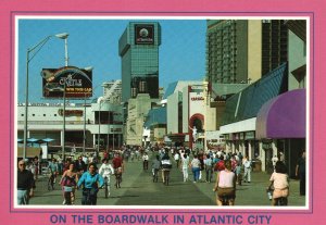 Vintage Postcard On the Boardwalk in Atlantic City Bicyclers Great Wooden Way