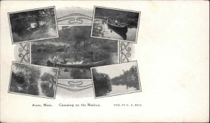 Ayer Massachusetts MA Canoeing Nashua River c1910 Vintage Postcard