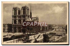 Old Postcard Paris Strolling Notre Dame de Paris general view