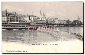Old Postcard Evian les Bains and Port Boat Jetee