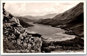 Thirlmere and Helvellyn Mountain in Lake District England RPPC Photo Postcard