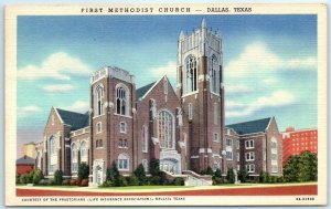 Postcard - First Methodist Church - Dallas, Texas