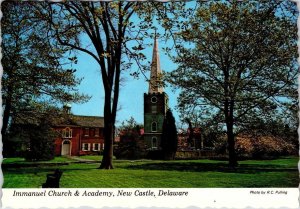 New Castle, DE Delaware  IMMANUEL CHURCH & ACADEMY  Religion  1975 4X6 Postcard