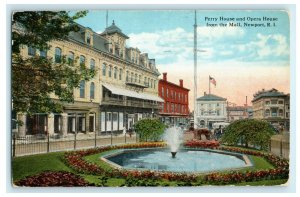 1917 Perry House Opera House Mall Newport Rhode Island RI Fall River MA Postcard 