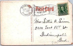 Postcard MONUMENT SCENE Boston Massachusetts MA AK7852