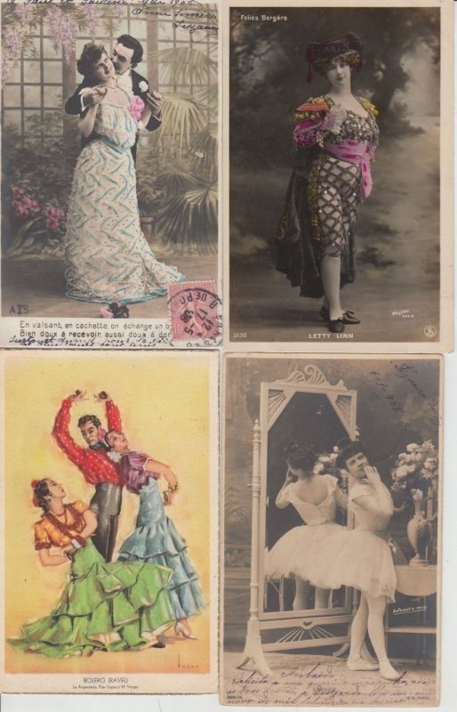 DANCING BALLET 250 Vintage Postcards mostly pre-1940 (L5689)