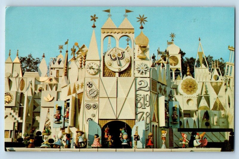 Anaheim California Postcard Small World Parade Gayly Disneyland Exterior c1969