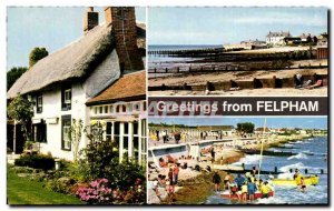 Old Postcard Greetings From The Beach Blakes Felpham Sailing Cottage