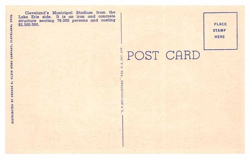 Postcard STADIUM SCENE Cleveland Ohio OH AU9802