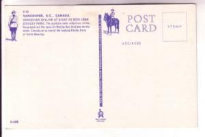 Skyline at Night, Vancouver British Columbia, RCMP on Back