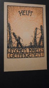 Mint Postcard Germany Help our Prisoners of War Barbed Wire Fence