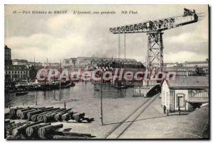 Postcard Old Military port of Brest Arsenal general view