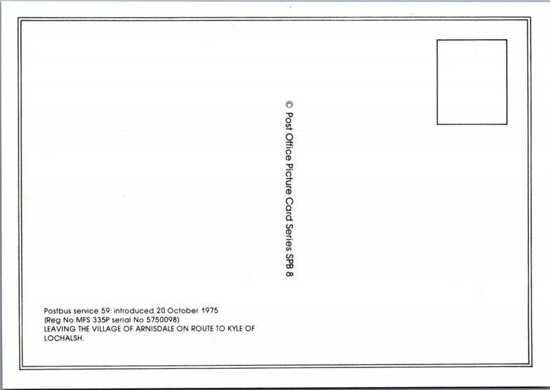 Scotland Postcard - Postbus Leaving Arnisdale Village Ref.SW9983