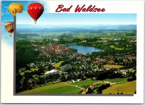 VINTAGE CONTINENTAL SIZE POSTCARD BIRD'S EYE VIEW OF BAD WALDSEE GERMANY