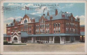 Postcard Railroad B & M Station Concord NH 1917