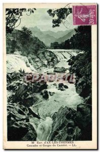 Old Postcard Environs d & # 39Ax Cascades Spa and gorges Castelet