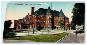 1923 Street View Of High School Building Lynn Massachusetts MA Vintage Postcard