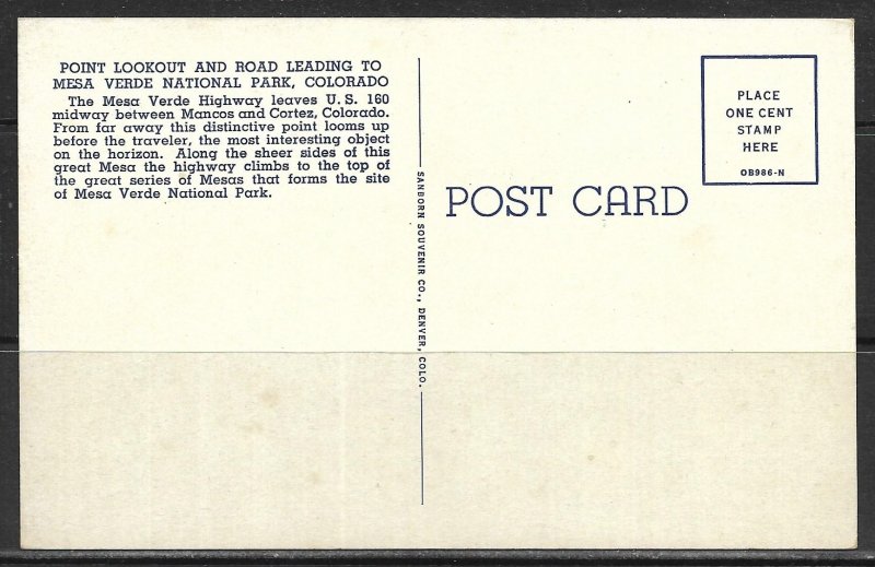 Colorado - Point Lookout - Mesa Verde Highway - [CO-293]