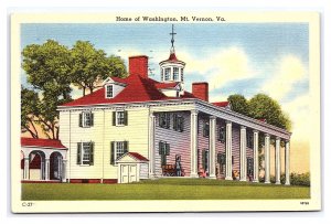 Home Of Washington Mt. Vernon Va. Virginia c1953 Postcard