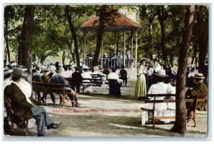 1909 Band Stand Riverside Park Pavilion Sioux City Iowa IA Antique Postcard