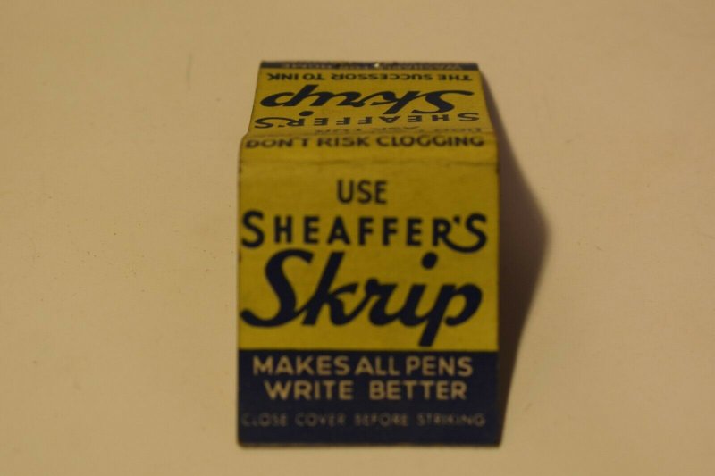 Use Sheaffer's Skrip Makes All Pens Write Better 20 Strike Matchbook Cover