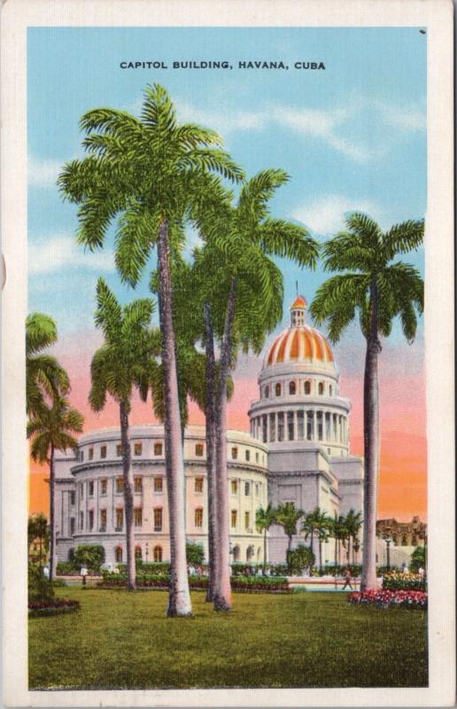 Capitol Building Havana Cuba Habana c1937 Vintage Postcard E29