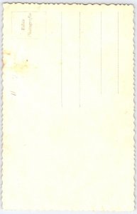 Vintage German Religious RPPC Postcard with Virgin Mary and Priests Portraits