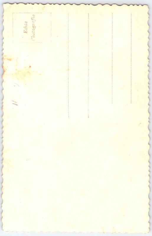 Vintage German Religious RPPC Postcard with Virgin Mary and Priests Portraits