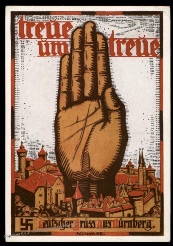 3rd Reich Germany 1934 Reichsparteitag Faithful Propaganda Card 90972