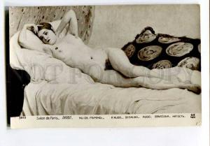 257135 TAIBO Nude Female BELLE on Sofa Vintage SALON postcard