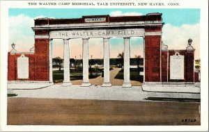 Walter Camp Memorial Field Entrance Yale Universiy New Haven CT Vtg Postcard G71