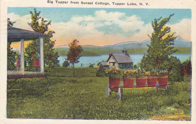 Big Tupper from Sunset Cottage Tupper Lake Adirondacks NY New York pm 1929 - WB