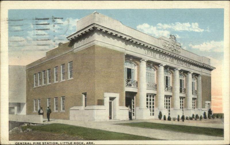 Little Rock AR Central Fire Station c1920 Postcard