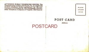 PUBLIC TELEPHONE CENTER, TRANSPORTATION CENTER, FORT EUSTIS, VA. WWII soldiers