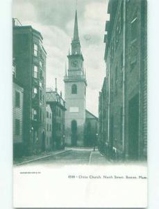 Unused Pre-1907 HOUSES BY CHRIST CHURCH SCENE Boston Massachusetts MA p5435