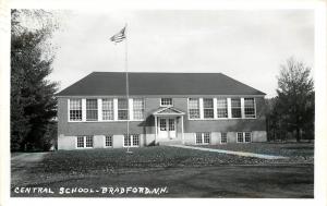 RPPC Postcard Central School, Bradford NH Merrimack County Unposted