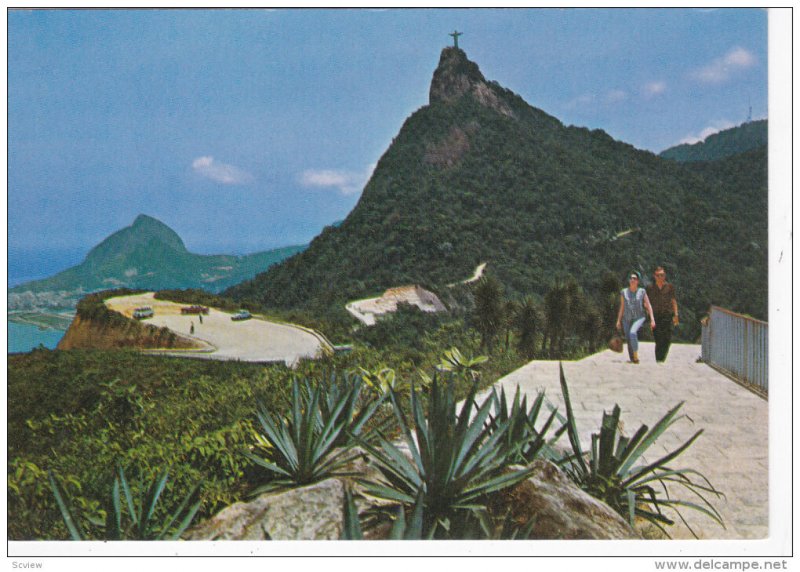 RIO DE JANEIRO, Brazil; View of Corcovado from Dona Marta sight seeing post, ...