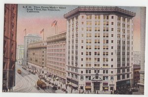 P2624 vintage postcard market street view trollies etc san francisco calif