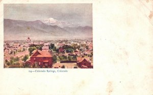 Vintage Postcard Residential Houses Mountains Roadway Colorado Springs Colorado