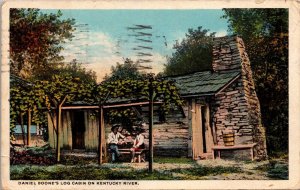 Daniel Boone's Log Cabin on Kentucky River Postcard PC156