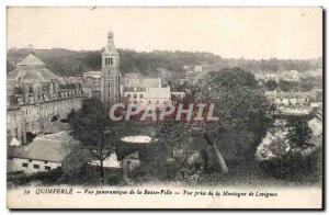 Quimperle Old Postcard panoramic Avue of the lower town View from the mountai...