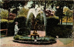 Fountain at Entrance of Ostrich Farm, Hot Springs AR Vintage Postcard D39