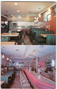 BILL'S FINE FOODS Wausau, WI Roadside Restaurant Interior 1950s Vintage Postcard
