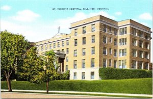 St Vincent Hospital now Intermountain Health Billings Montana linen POSTCARD