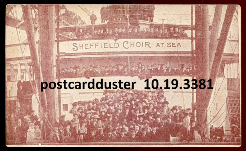 h3765-STRATFORD Ontario Postcard 1912 Sheffield Choir at Sea Concert Advertising