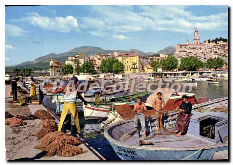 Modern Postcard The French Riviera Menton A corner of the harbor