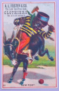 1800s Hartford African American Donkey Comic A L Foster Victorian Trade Card