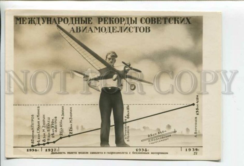 440308 Soviet aviation international records model aircraft 1939 agitational