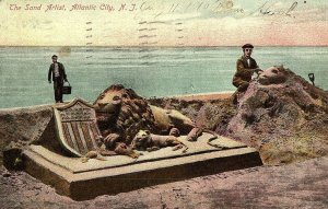 C.1910 Lot of 2 The Sand Artist, Atlantic City, N. J. Postcard P132