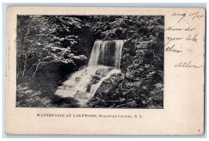 c1905 Scenic View Of Waterfalls At Lakewood Sullivan County New York NY Postcard